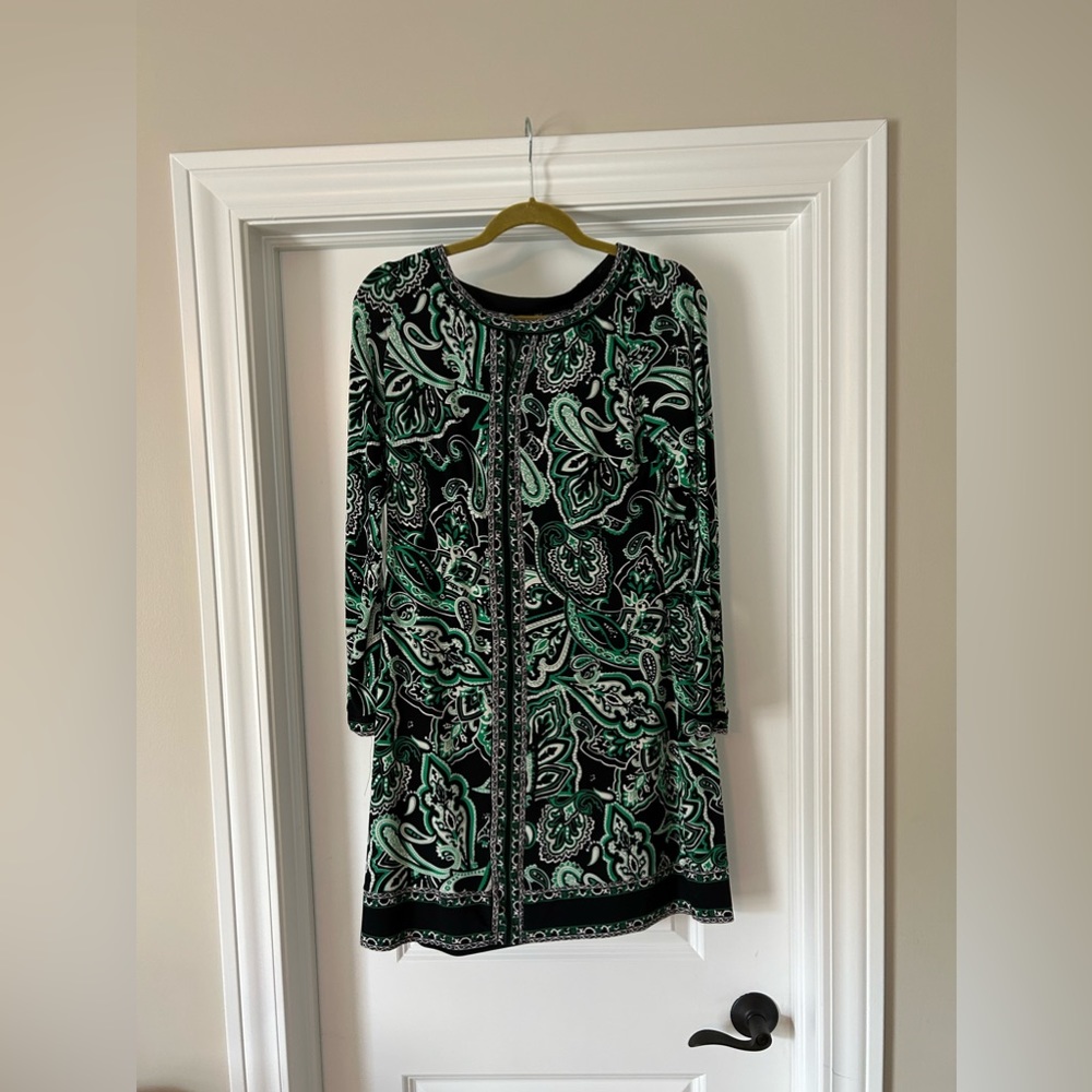 Green and black dress